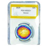 1829 Capped Bust Half Dollar PGA MS63+ Monster