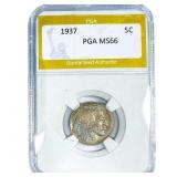 1937 Buffalo Nickel PGA MS66