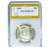 1948 Franklin Half Dollar PGA MS66 FBL