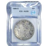 1886-O Morgan Silver Dollar ICG AU50