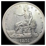 1874-S Silver Trade Dollar CLOSELY  UNCIRCULATED