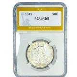1945 Walking Liberty Half Dollar PGA MS63