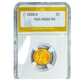 1938-D Wheat Cent PGA MS66 RD