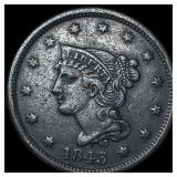 1843 Braided Hair Large Cent NEARLY  UNCIRCULATED