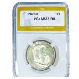1949-D Franklin Half Dollar PGA MS66 FBL