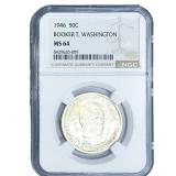 1946 Booker T Half Dollar NGC MS64