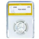 1946 Washington Silver Quarter PGA MS65