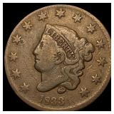 1833 Coronet Head Large Cent LIGHTLY CIRCULATED