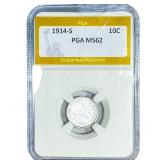 1914-S Barber Dime PGA MS62