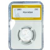 1883 Kingdom of Hawaii Quarter PGA MS64