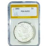 1892 Morgan Silver Dollar PGA AU53