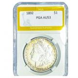 1892 Morgan Silver Dollar PGA AU53
