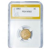 1862 Indian Head Cent PGA MS62