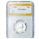 1932 Washington Silver Quarter PGA MS66