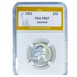 1952 Washington Silver Quarter PGA PR67 Superbird