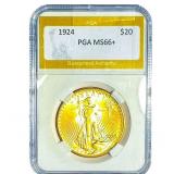 1924 $20 Gold Double Eagle PGA MS66+