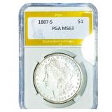1887-S Morgan Silver Dollar PGA MS63