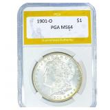 1901-O Morgan Silver Dollar PGA MS64