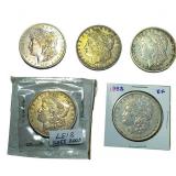 [5 Coins] 1880-1891 Morgan Silver Dollar