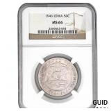 1946 Iowa Half Dollar NGC MS66