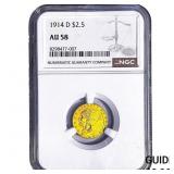 1914-D $2.50 Gold Quarter Eagle NGC AU58