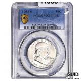 1954-S Franklin Half Dollar PCGS MS66 FBL