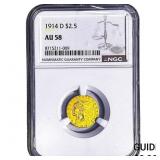 1914-D $2.50 Gold Quarter Eagle NGC AU58