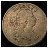 1804 Draped Bust Half Cent NICELY CIRCULATED