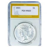 1921 Silver Peace Dollar PGA MS63