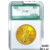 1922 $20 Gold Double Eagle NTC AU58
