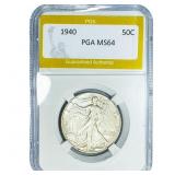 1940 Walking Liberty Half Dollar PGA MS64