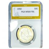 1950 Franklin Half Dollar PGA MS66 FBL