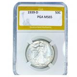 1939-D Walking Liberty Half Dollar PGA MS65