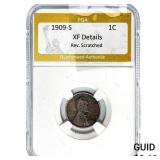 1909-S Wheat Cent PGA XFDetails Rev. Scratched
