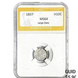 1837 Seated Liberty Half Dime PGA MS64 Large Date