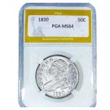1830 Capped Bust Half Dollar PGA MS64