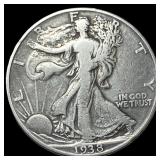 1938-D Silver Walking Liberty Half Dollar LIGHTLY