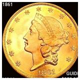 1861 $20 Gold Double Eagle GEM BU