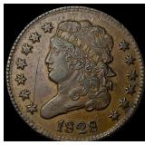 1828 Copper Half Cent CLOSELY UNCIRCULATED