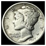 1917-D Silver Mercury Dime CLOSELY UNCIRCULATED