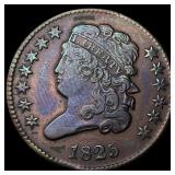 1825 Copper Half Cent CLOSELY UNCIRCULATED