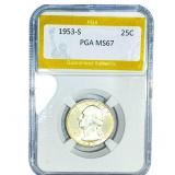 1953-S Washington Silver Quarter PGA MS67