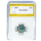 1887 Seated Liberty Dime PGA MS64+