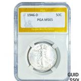 1946-D Walking Liberty Half Dollar PGA MS65