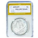 1878 8TF Morgan Silver Dollar PGA UNC Details
