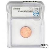 2010-D Lincoln Shield Cent ICG MS67+ RD
