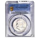 1954-S Franklin Half Dollar PCGS MS66 FBL