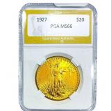 1927 $20 Gold Double Eagle NTC MS66