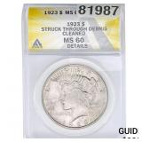 1923 Silver Peace Dollar ANACS MS60