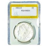 1921-D Morgan Silver Dollar PGA MS64